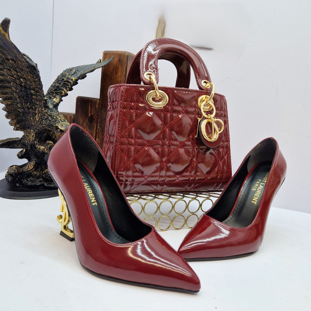 Heel  shoe and bag set